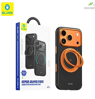 قاب Blueo بلو قابل چرخش360 درجه با مگ سیف Armor Aramid Fiber Magnetic Case With Rotatable Stand 360° آیفون